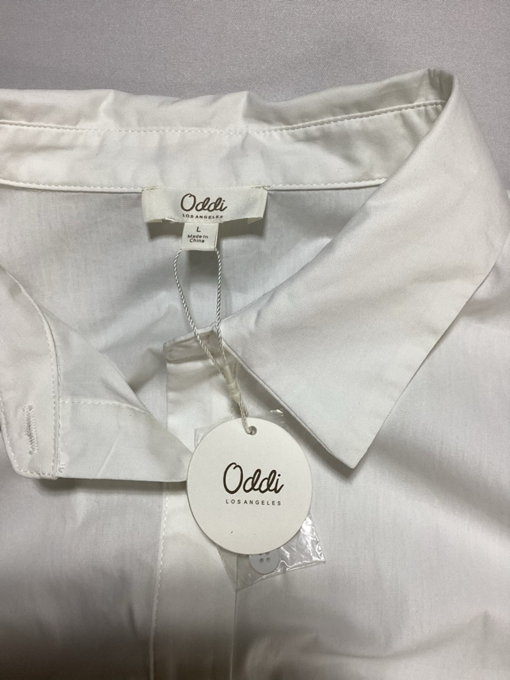 White Short Sleeve Mini Shirt Dress with Smocked Waist - Picture 5 of 12